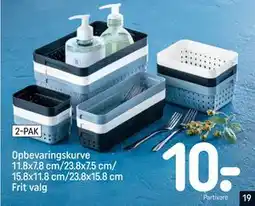 REMA 1000 Opbevaringskurve 11.8x7.8 cm/23.8x7.5 cm/ 15.8x11.8 cm/23.8x15.8 cm Frit valg, DKK 10 tilbud