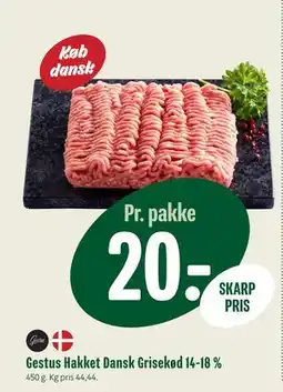 Min Købmand Gestus Hakket Dansk Grisekød 14-18 %, DKK 20 tilbud