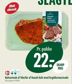 Min Købmand Kalvesteak af Yderlår af Dansk Kalv med Kryddermarinade, DKK 22 tilbud