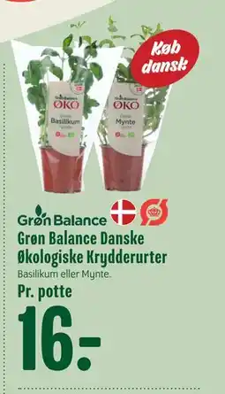 Min Købmand Grøn Balance Danske Økologiske Krydderurter, DKK 16 tilbud