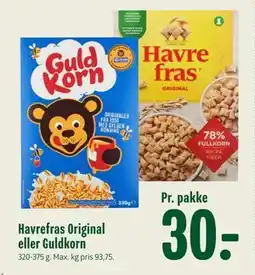 Min Købmand Havrefras Original eller Guldkorn, DKK 30 tilbud