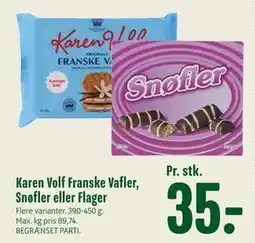 Min Købmand Karen Volf Franske Vafler, Snøfler eller Flager, DKK 35 tilbud
