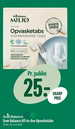 Min Købmand Grøn Balance All-In-One Opvasketabs, DKK 25 tilbud