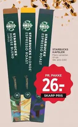 MENY STARBUCKS KAPSLER, DKK 26 tilbud