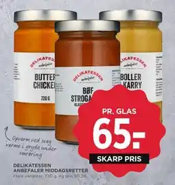 MENY DELIKATESSEN ANBEFALER MIDDAGSRETTER, DKK 65 tilbud