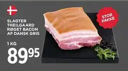 MENY SLAGTER THEILGAARD RØGET BACON AF DANSK GRIS, DKK 89.95 tilbud