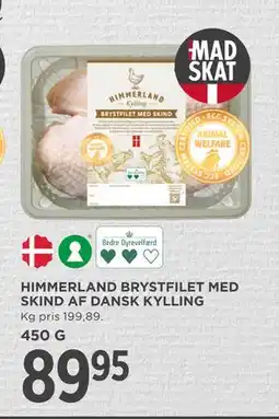 MENY HIMMERLAND BRYSTFILET MED SKIND AF DANSK KYLLING, DKK 89.95 tilbud