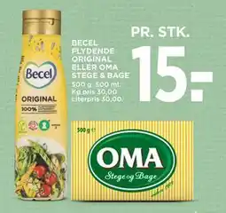 MENY BECEL FLYDENDE ORIGINAL ELLER OMA STEGE & BAGE, DKK 15 tilbud