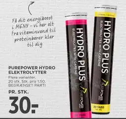 MENY PUREPOWER HYDRO ELEKTROLYTTER, DKK 30 tilbud