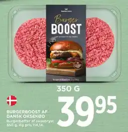 MENY BURGERBOOST AF DANSK OKSEKØD, DKK 39.95 tilbud