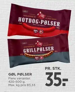 MENY GØL PØLSER, DKK 35 tilbud