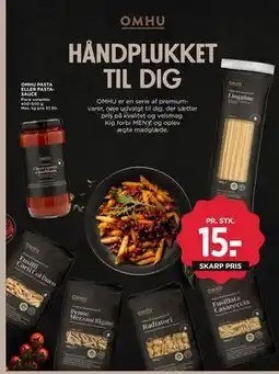 MENY OMHU PASTA ELLER PASTASAUCE, DKK 15 tilbud