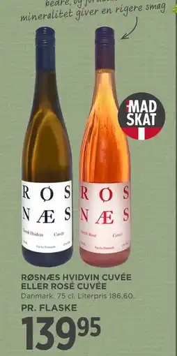 MENY RØSNÆS HVIDVIN CUVÉE ELLER ROSÉ CUVÉE, DKK 139.95 tilbud