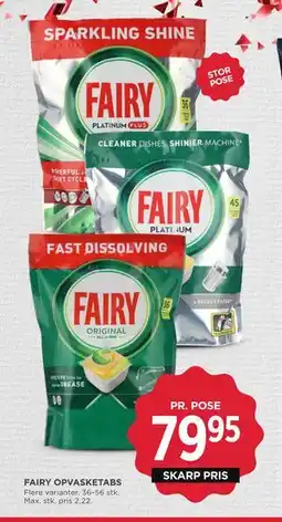 MENY FAIRY OPVASKETABS, DKK 79.95 tilbud