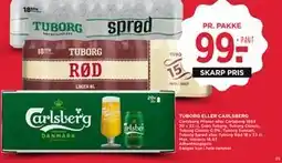 MENY TUBORG ELLER CARLSBERG, DKK 99 tilbud