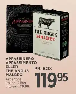 MENY APPASSINERO APPASSIMENTO ELLER THE ANGUS MALBEC, DKK 119.95 tilbud