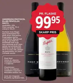 MENY UNDERDOG PROTOCOL ELLER PENFOLDS MAX’S, DKK 99.95 tilbud