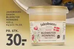 MENY Jakobsens Dansk Blomster Honning, DKK 30 tilbud