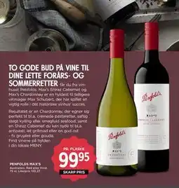 MENY PENFOLDS MAX'S, DKK 99.95 tilbud