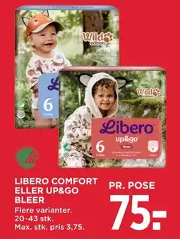 MENY LIBERO COMFORT ELLER UP&GO BLEER, DKK 75 tilbud
