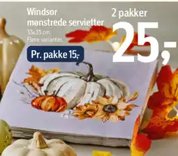 Føtex Windsor mønstrede servietter tilbud