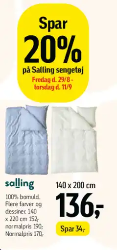Føtex Salling sengetøj tilbud