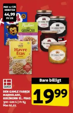 Løvbjerg Den gamle fabrik marmelade, Guldkorn el. Fras tilbud