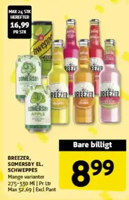 Løvbjerg Breezer, Somersby el. Schweppes tilbud