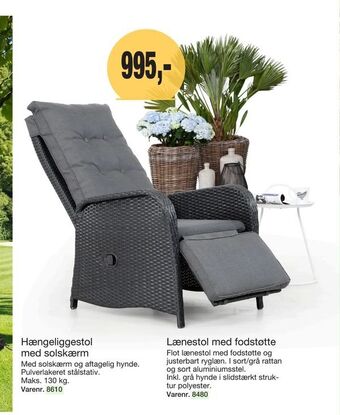 Lænestol med fodstøtte