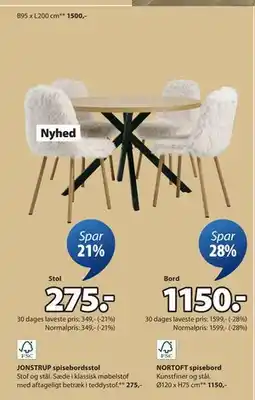 JYSK NORTOFT spisebord tilbud