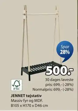 JYSK JENNET tøjstativ, DKK 500 tilbud