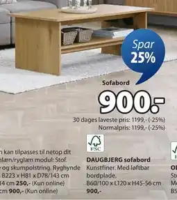JYSK DAUGBJERG sofabord, DKK 900 tilbud