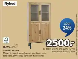 JYSK SANDBY vitrine, DKK 2500 tilbud