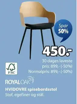 JYSK HVIDOVRE spisebordsstol, DKK 450 tilbud