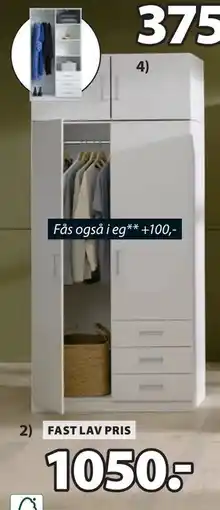 JYSK FANDRUP garderobeskab, DKK 1050 tilbud