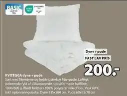 JYSK KVITEGGA dyne + pude, DKK 200 tilbud