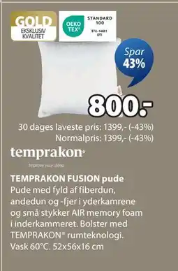 JYSK TEMPRAKON FUSION pude, DKK 800 tilbud