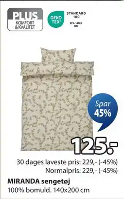JYSK MIRANDA sengetøj, DKK 125 tilbud