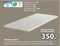 JYSK VINGAN topmadras, DKK 350 tilbud