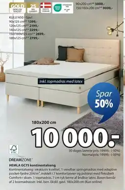JYSK HEMLA GC75 kontinentalseng tilbud