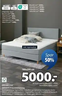 JYSK VEKSA PC75 kontinentalseng, DKK 5000 tilbud