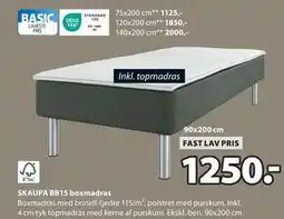 JYSK SKAUPA BB15 boxmadras, DKK 1250 tilbud