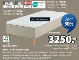 JYSK DINGLA PB75 boxmadras, DKK 3250 tilbud