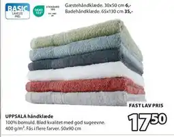 JYSK UPPSALA håndklæde, DKK 17.5 tilbud