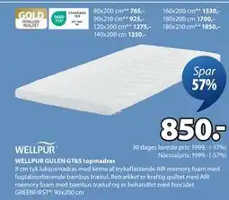 JYSK WELLPUR GULEN GT65 topmadras, DKK 850 tilbud