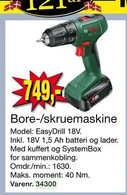 Harald Nyborg Bore-/skruemaskine, DKK 749 tilbud