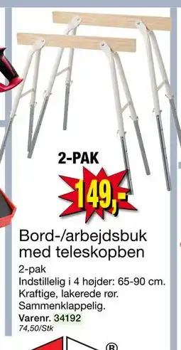 Harald Nyborg Bord-/arbejdsbuk med teleskopben, DKK 149 tilbud