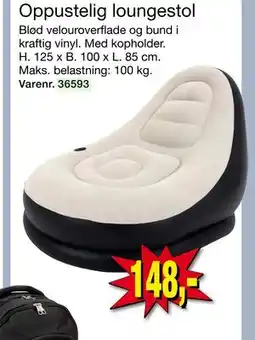Harald Nyborg Oppustelig loungestol, DKK 148 tilbud