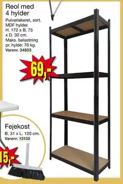 Harald Nyborg Reol med 4 hylder, DKK 69 tilbud