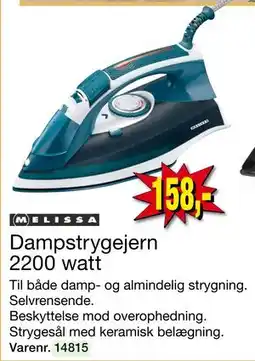 Harald Nyborg Dampstrygejern 2200 watt, DKK 158 tilbud